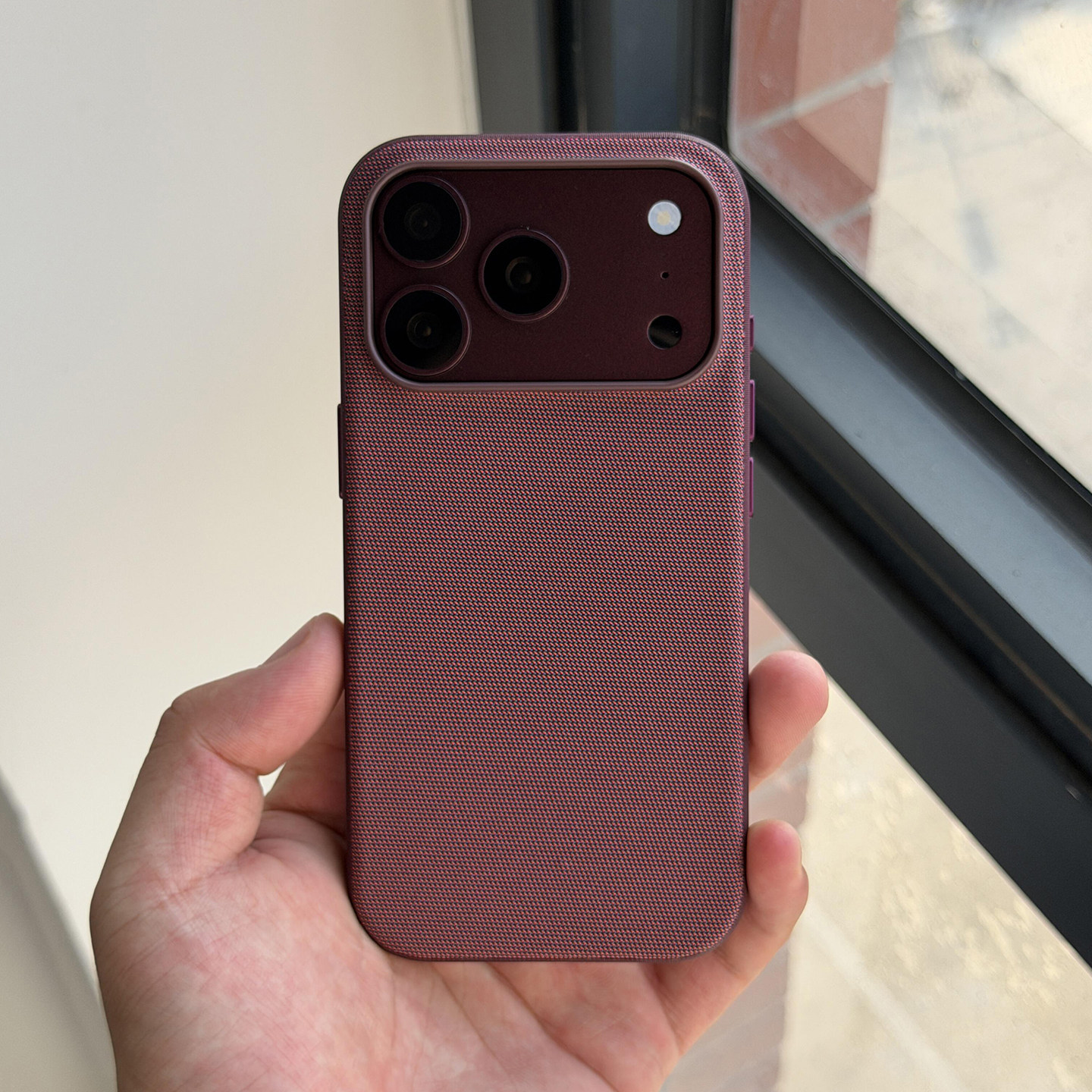 官网同款科技织物布料纹磁吸苹果Air手机壳18适用iPhone17promax防滑指纹16/15plus商务奢华14/13高级12金属+