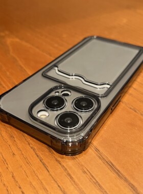 【可放照片证件】一体卡包套适用苹果17手机壳16promax透明15/14plus软硅胶13/12mini气囊防摔x钱包78口袋se2