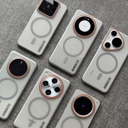 灰调美学高级磨砂透明适用vivoX200Pro磁吸手机壳x100s新OPPOFindx8硬Reno13薄69一加Ace5女iQOO13真我GTneo7