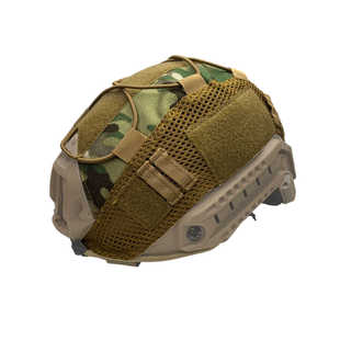 迷彩战术盔罩带松紧绳伪装盔罩 军迷风格战术头盔布 尼龙网盔罩