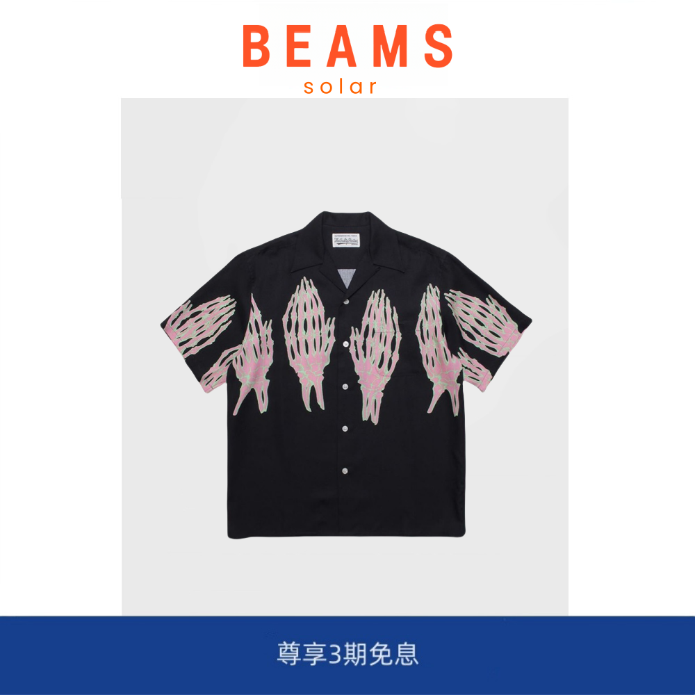 【现货】SOLAR BEAMS 21ss 限定鬼手 鬼爪印花 夏威夷短袖衬衫男