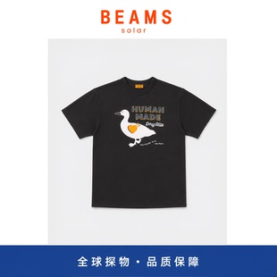 【SOLAR BEAMS】夏季潮牌鸭子图案竹节棉短袖T恤半袖宽松男女款
