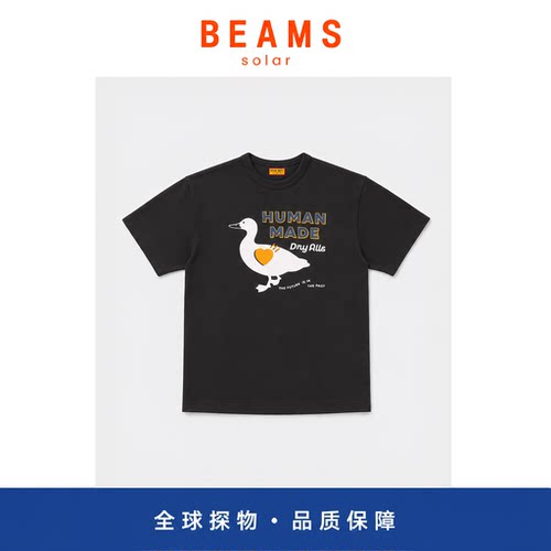 【SOLAR BEAMS】夏季潮牌鸭子图案竹节棉短袖T恤半袖宽松男女款