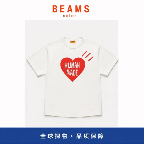【SOLAR BEAMS】爱心字母短袖T恤日系休闲宽松圆领竹节棉