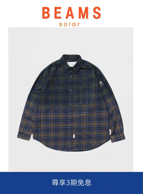【现货】SOLAR BEAMS CHECKED SHIRT 吊染水洗做旧格子长袖衬衫潮