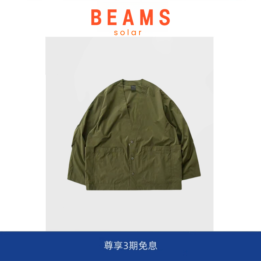 【SOLAR BEAMS】日系cityboy多口袋宽松薄款机能防水开衫外套道袍