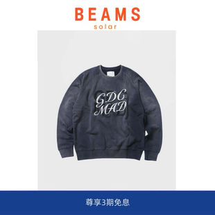 SOLAR GDC快闪限定水洗做旧牛角插肩袖 BEAMS 卫衣 MADNESS