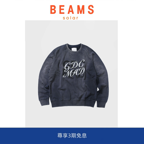 【SOLAR BEAMS】MADNESS X GDC快闪限定水洗做旧牛角插肩袖卫衣