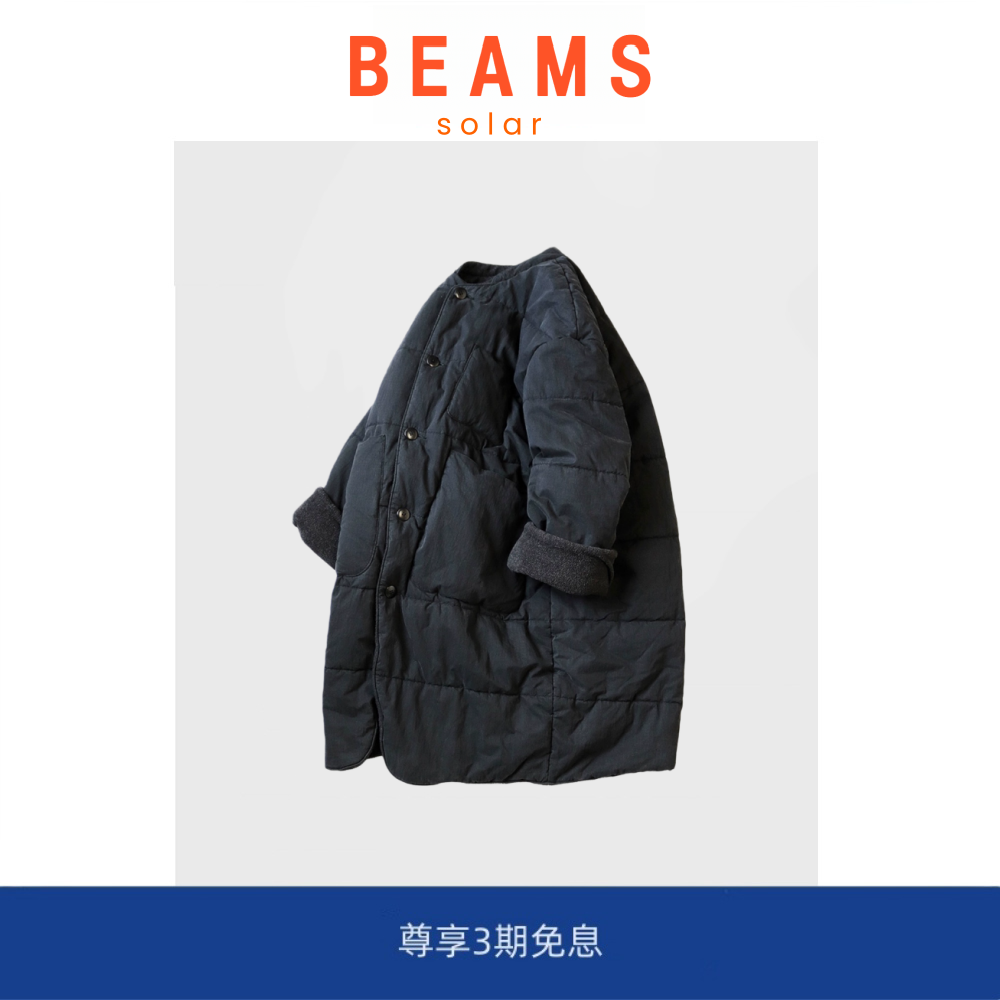 【SOLAR BEAMS】KAPITAL潮牌中长款宽松夹棉休闲棉衣面包棉服大衣
