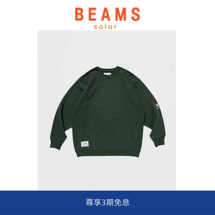 BEAMS圆领宽松卫衣男女刺绣休闲宽松套头外套上衣 SOLAR 现货
