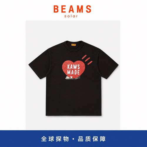 【SOLAR BEAMS】爱心人偶短袖T恤日系趣味宽松休闲穿搭竹节棉T夏