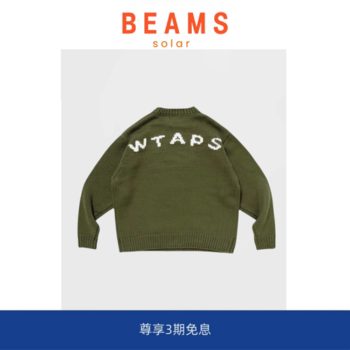 【现货】SOLAR BEAMS复古圆领套头毛衣男重磅宽松休闲针织衫上衣