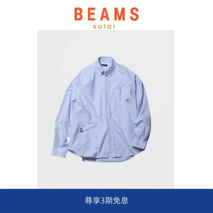 5折现货 长袖 SOLAR 日系长谷川条纹衬衫 休闲宽松衬衣 BEAMS