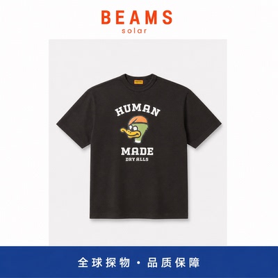 【SOLAR BEAMS】竹节棉圆筒卡通鸭子短袖T恤宽松版情侣男女半袖