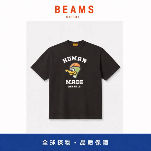 【SOLAR BEAMS】竹节棉圆筒卡通鸭子短袖T恤宽松版情侣男女半袖