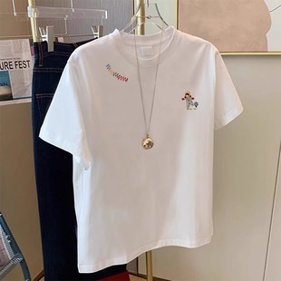 品牌外贸专柜撤回清仓捡漏 T恤男女休闲小个子上衣潮 纯棉夏季 短袖