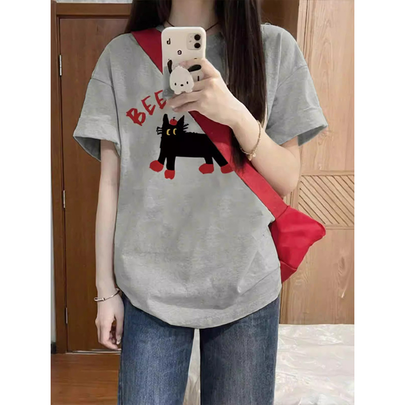 出口外贸大牌尾货清仓捡漏~纯棉潮牌复古男女短袖T恤港风宽松上衣