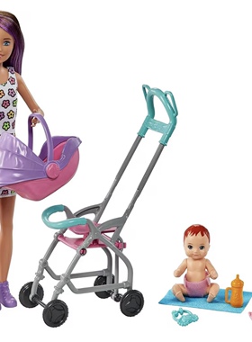 美国进口Barbie Skipper Babysitters芭比娃娃玩偶仿真过家家礼物