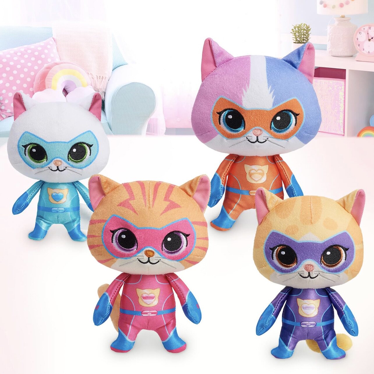 现货Disney SuperKitties超级小猫战队英雄玩偶摆件手偶毛绒玩具