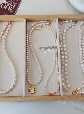 手作925银巴洛克大小米珠天然淡水珍珠锁骨链颈choker轻奢百搭