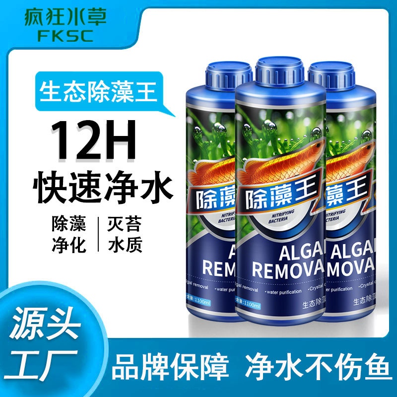 疯狂水草鱼缸鱼池除藻剂灭藻剂褐藻苔藓青苔黑毛藻绿水去除剂