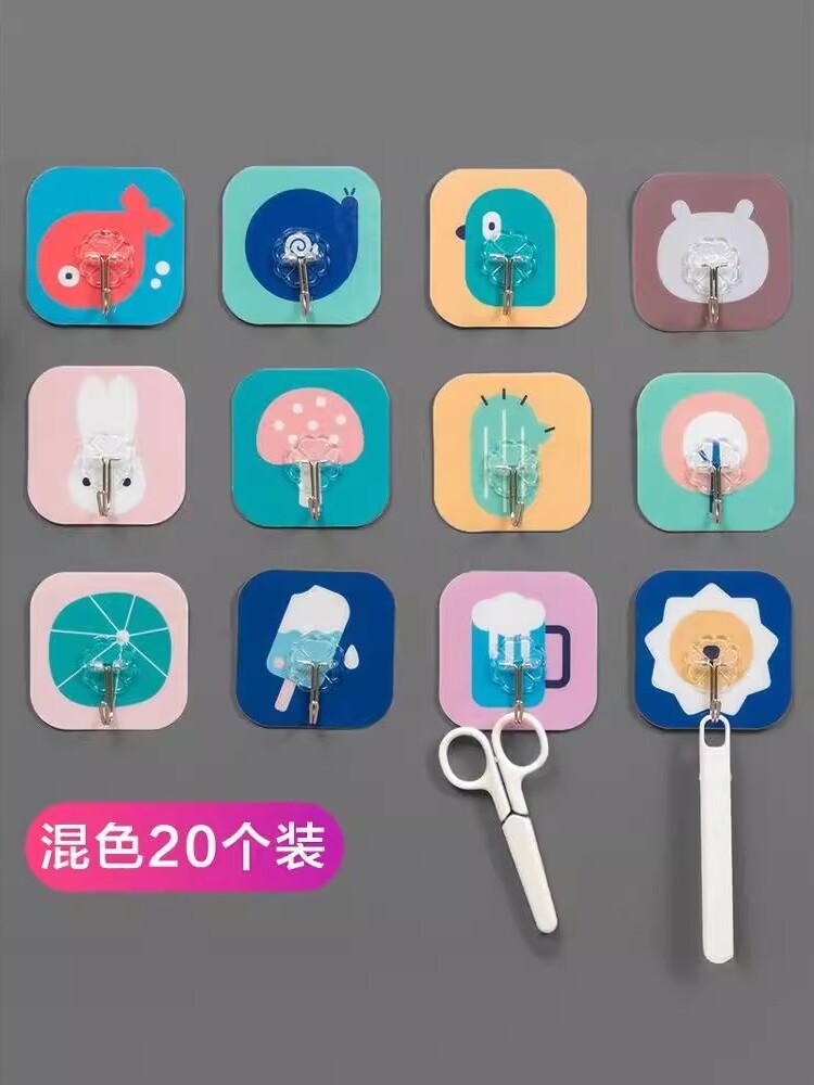 挂钩强力粘胶创意可爱壁挂墙壁厨房承重家用免打孔吸盘无痕贴粘钩