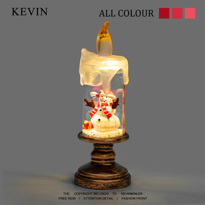 Kevin家“无聊看看蜡烛里的小雪人”氛围小夜灯桌面摆件圣诞礼物