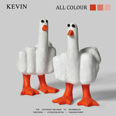 Kevin家 竖中指鸭创意树脂桌面搞怪摆件送朋友沙雕礼物 duck you