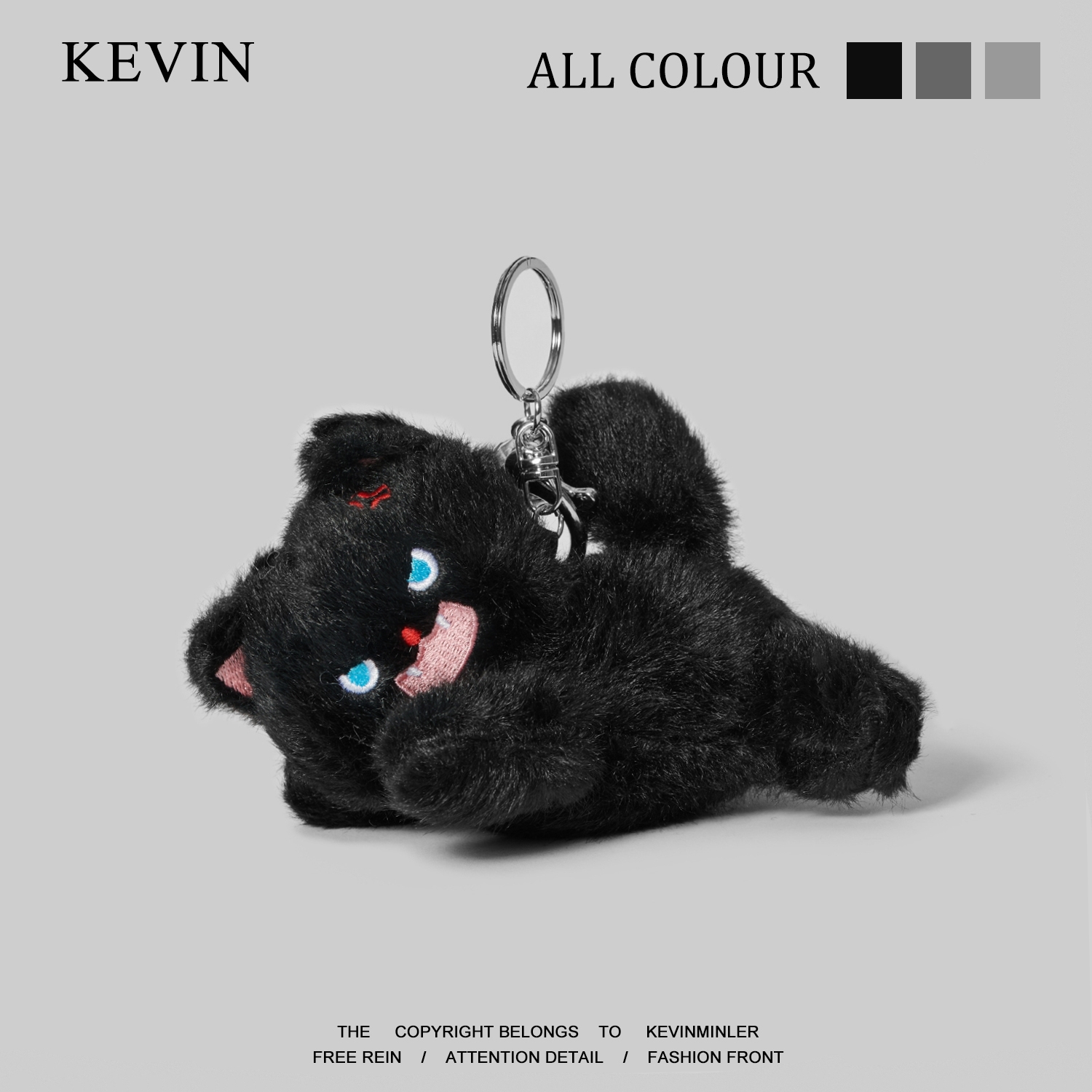 Kevin家！无聊了送ta一个炸毛小猫！可爱包包挂件情侣钥匙扣礼物
