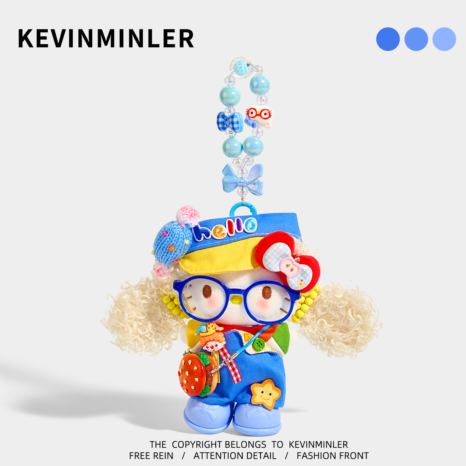 KEVINMINLER原创正版星星汉堡KT猫书包挂件车挂饰钥匙扣生日礼物图片