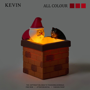 Kevin家 会发光新年创意圣诞节礼物 无聊了送TA烟囱圣诞老人摆件