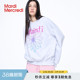 MardiMercredi小雏菊渐变字母印花圆领韩系休闲宽松卫衣男女同款