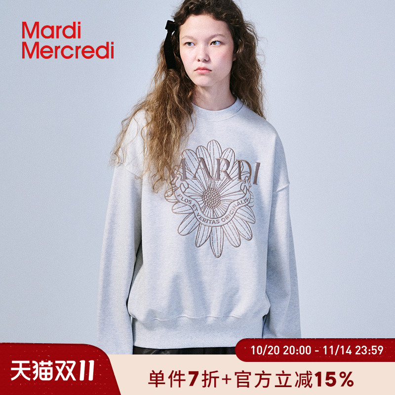 MardiMercredi雏菊飘带刺绣卫衣