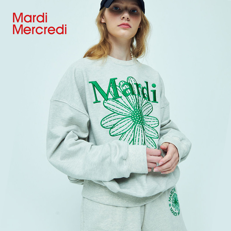 Mardi小雏菊刺绣休闲卫衣