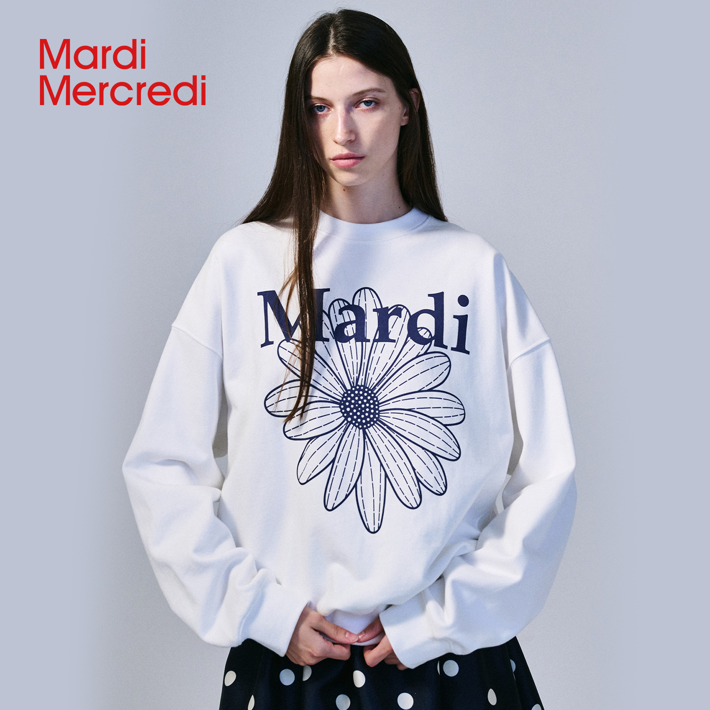 MardiMercredi小雏菊印花卫衣