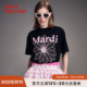 上衣韩系夏季 T恤女圆领宽松半袖 新款 MardiMercredi小雏菊黑粉短袖