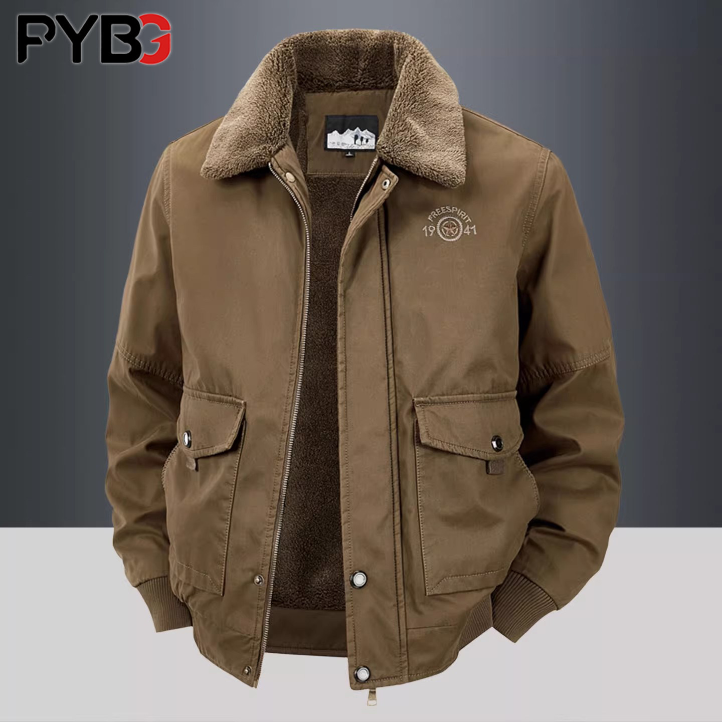 高端加绒加厚男士夹克外套冬季2025新款休闲爸爸装棉服男外套男款