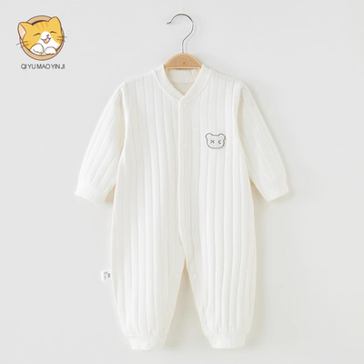 婴儿连体衣a棉春秋无骨哈衣