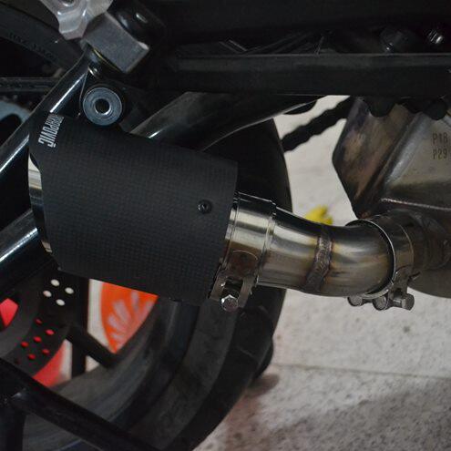 适用贝纳利幼狮500 502c改装排气管  改装尾喉尾段碳纤维排气管