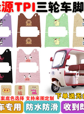 适用绿源TPI电动三轮车脚垫LY1000DZK-17丝圈防水防滑脚踩垫定制