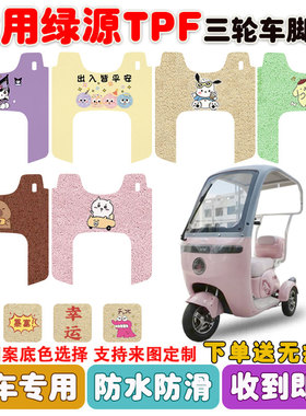 适用绿源TPF电动三轮车LY1000DZK-15丝圈防水防滑脚垫卡通图定制