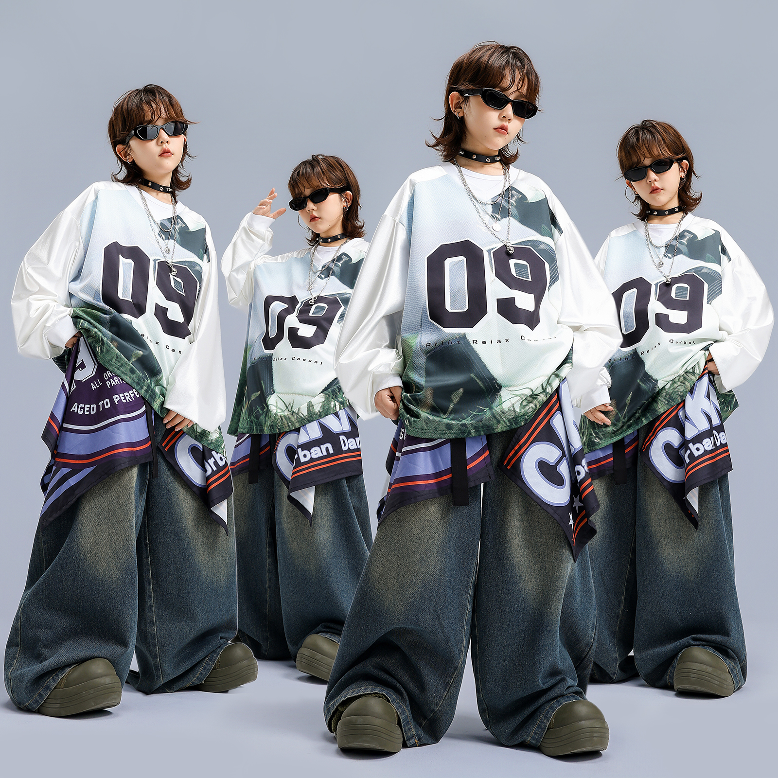 男女童嘻哈街舞架子鼓演出服