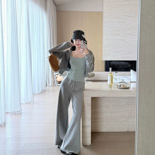 Laareetoo 莫代尔棉四色连帽卫衣女秋季吊带背心休闲裤万搭套组