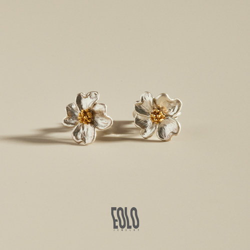 EOLO花漾耳钉女纯银耳夹