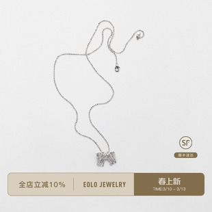 [全新上市]EOLO 蕾丝蝴蝶结项链 女秋冬小众独特EKNL07