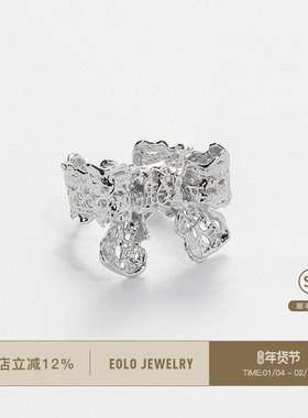 EOLO蕾丝蝴蝶结戒指女设计感