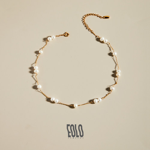 EOLO错落珠辉项链女纯银女