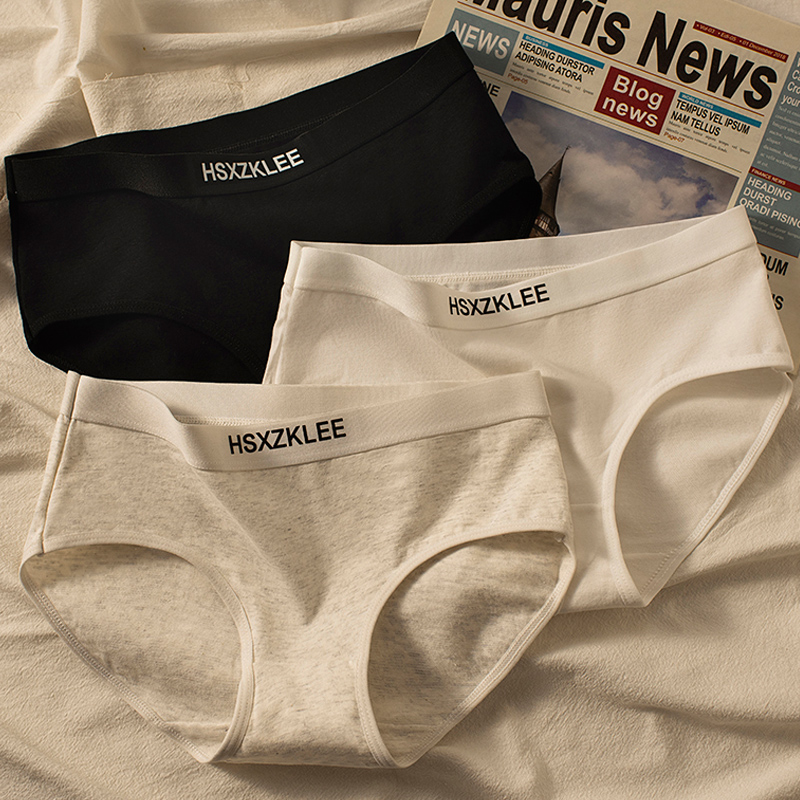 女士内裤女纯棉抗菌100%全棉裆新款运动简约少女生舒适三角短裤头
