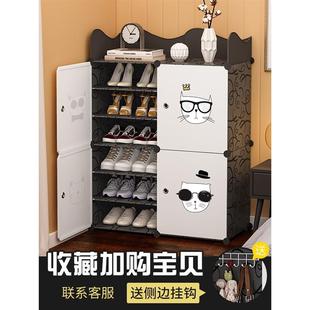 北欧轻奢鞋 收纳神器带柜门 架子简易家用门口置物架防尘鞋 柜宿舍鞋