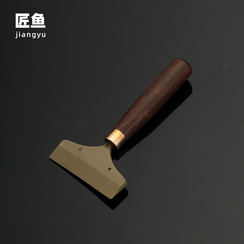 匠鱼黑檀木刮水板短柄硅胶茶盘刮